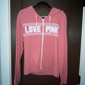 Salmon PINK zip up hoodie